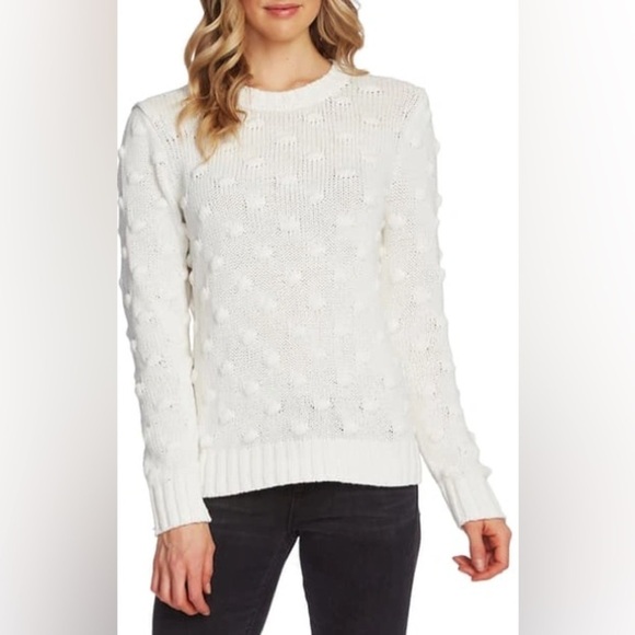 Vince Camuto Popcorn Sweater Antique White Cotton Size Large - Picture 10 of 10